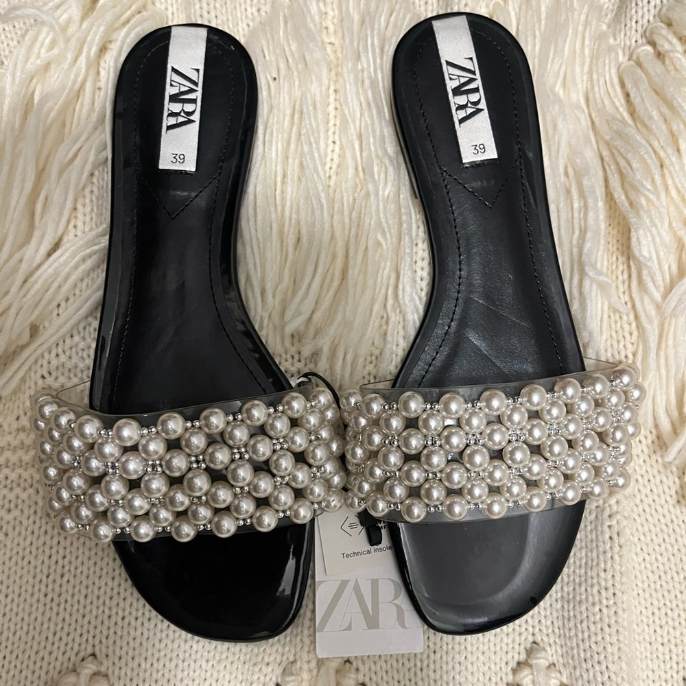 Zara Beaded Slides